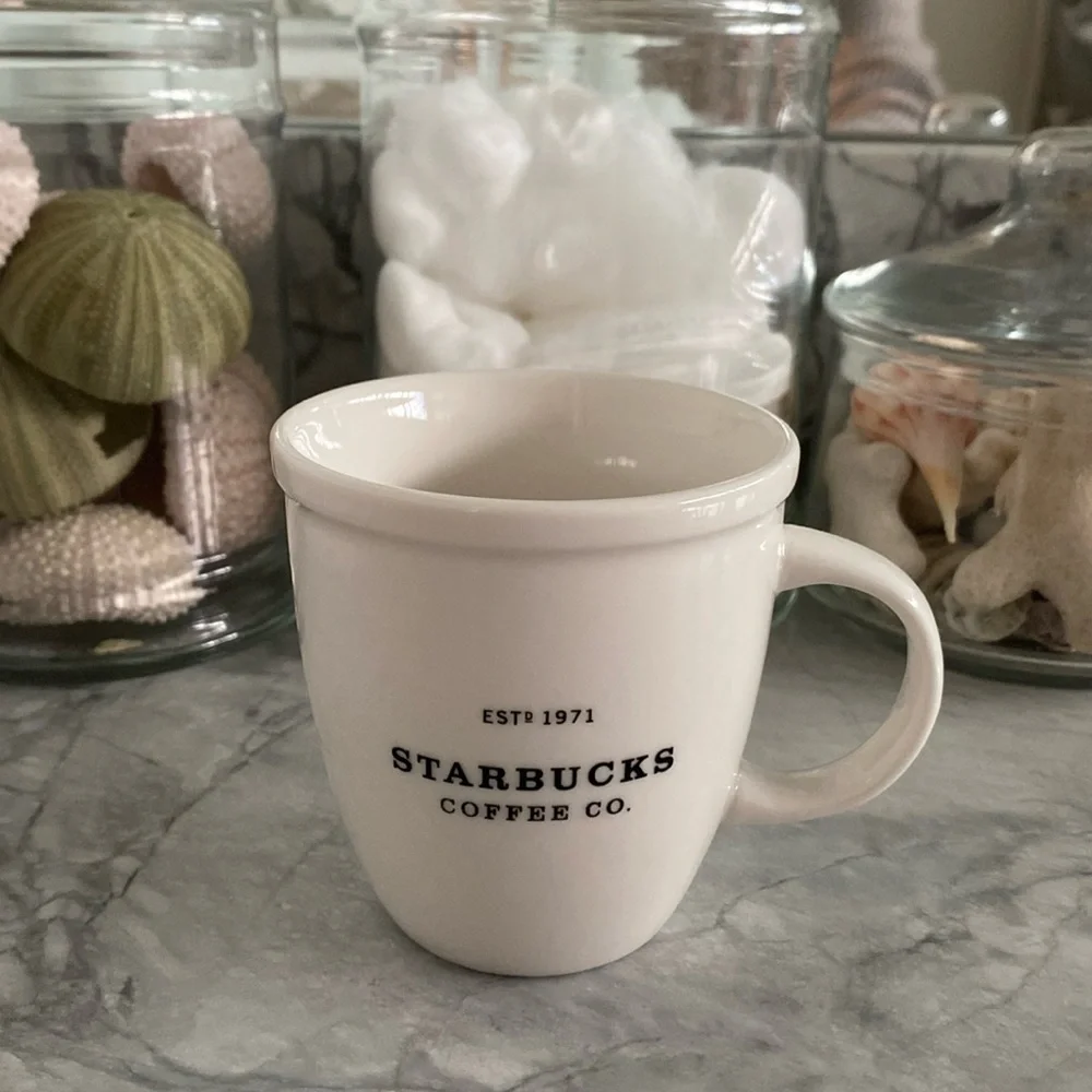 Starbucks Small Abbey Coffee Mug from 2002 White Barista Espresso Mug